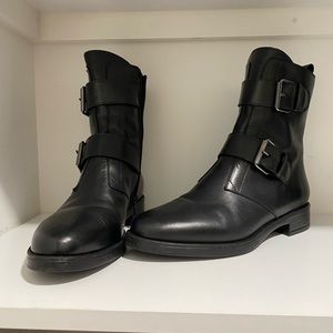 Made in Italy Black Buckle Booties - Worn Once